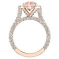 thumbnail image 3 of Round Cut Pink Morganite Diamond Halo Rings 14K Rose Gold 4.15 CT TW (G,SI), 3 of 5