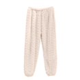 thumbnail image 2 of Hearthz Flannel Pants Women Fuzzy Winter Warm Thermal Pj Bottoms Women Wide Leg Drawstring Sleep Pants for Women Soft with Pocket, 2 of 5