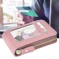 thumbnail image 4 of Titular De Tarjetas, Bolsa De Tarjeta Portátil Respetuosa Con El Medio Ambiente Antirrobo Para Hombres Para Mujeres Para Negocios Para El Hogar Para Compras Para Viajes ANGGREK Rosa, 4 of 8