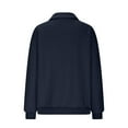 thumbnail image 5 of Vedolay Womens Sweatshirts Half Zip Cropped Hoodies Quarter Zip Up Pullover Sweatshirts Blue,L, 5 of 5