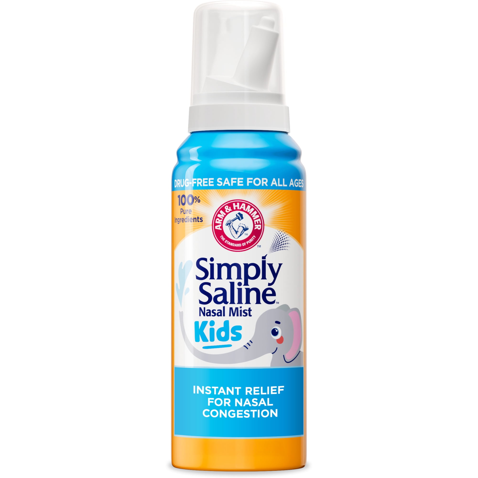 ARM & HAMMER Simply Saline Nasal Spray Kids for Congestion, TSA-Compliant 3.1 oz