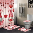 thumbnail image 6 of KCEHTA 4 Pcs Valentine's Day Shower Curtain Set with Non Slip Rugs Toilet Lid Cover U Shape Bath Mat Love Heart Shower Curtain Valentines Bathroom Decor, 6 of 6