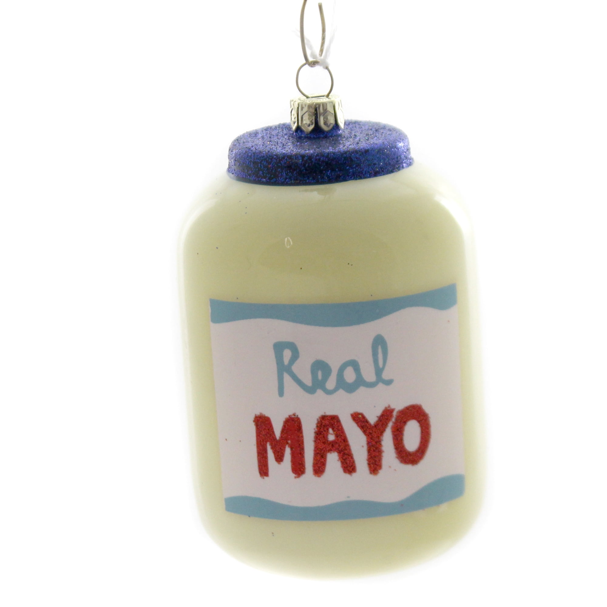 Holiday Ornament Real Mayo Jar Glass Mayonnaise Egg Spread Condiment