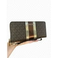 thumbnail image 3 of Michael Kors Women's Jet Set Travel Large Signature Logo and Metallic Continental Wallet 35F4GTVE7B-847, 3 of 10