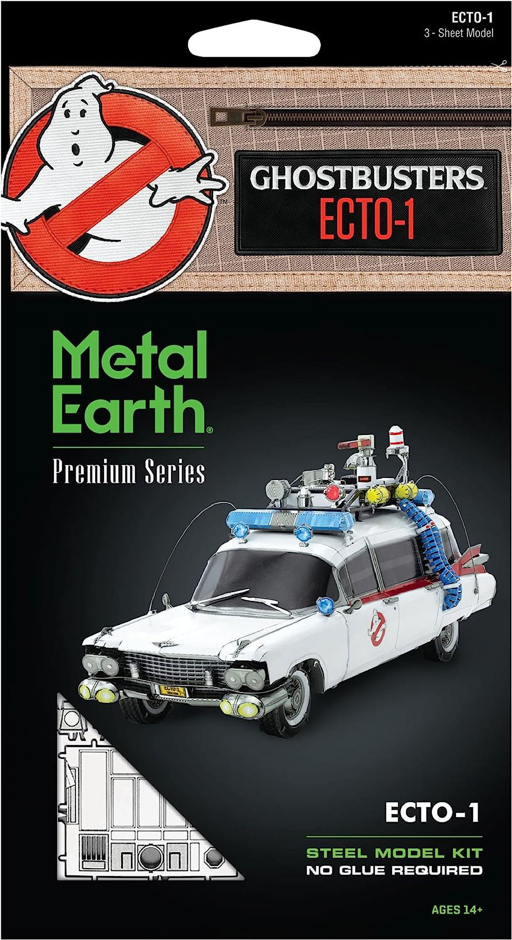 Model Kit Ecto-1 Car White "Ghostbusters" (1984) Movie (Challenging Difficulty) Steel Model by Metal Earth
