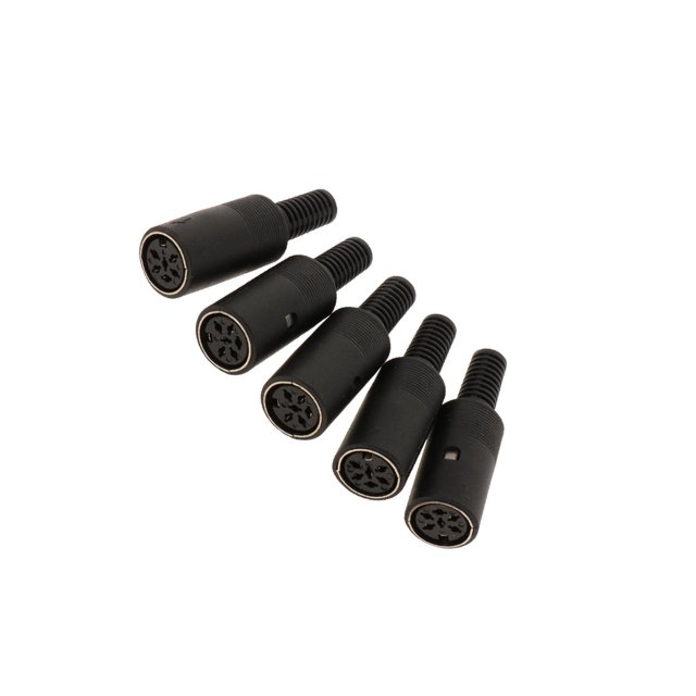 tamizeot DIN Mini Pin Female Plug Audio Connector for Jack for Keyboard/Mouse DIY 6 Pin Black 6 Pin