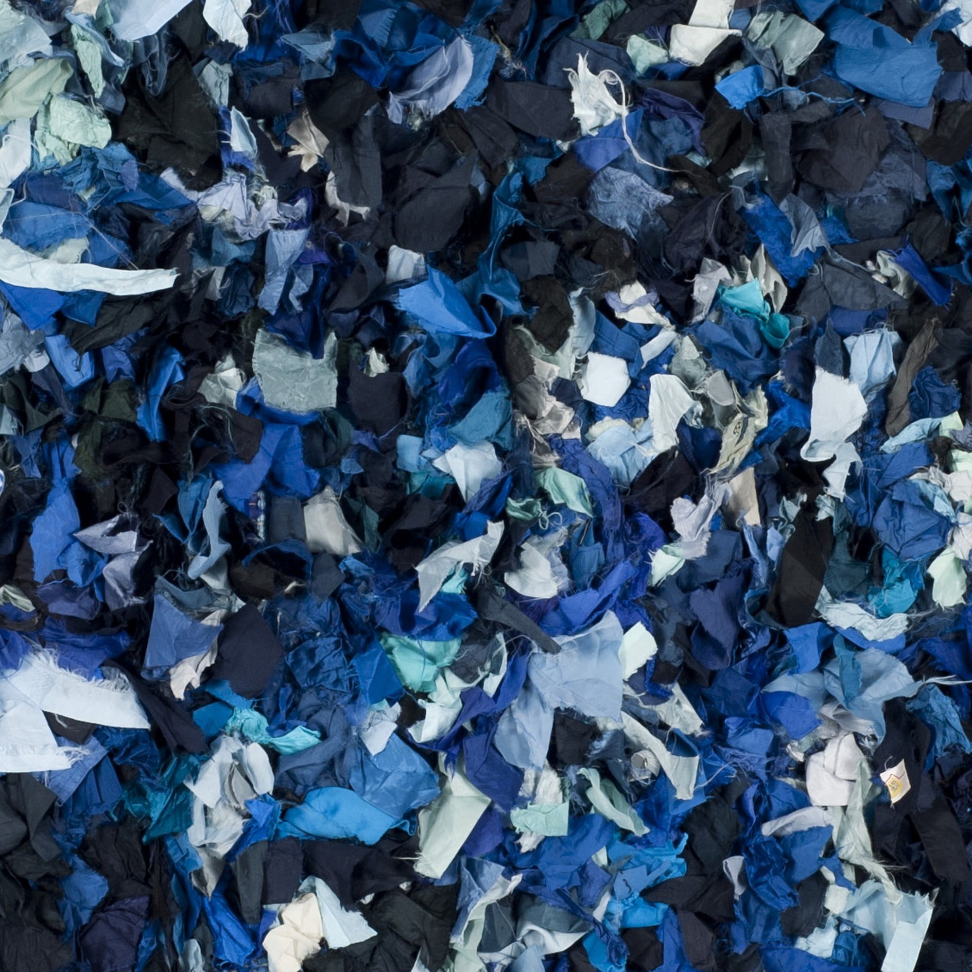SAFAVIEH Rio Cassandra Confetti Polyester Shag Area Rug, Blue/Multi, 6' x 6' Square