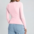 thumbnail image 6 of Dyfzdhu Long Sleeve Shirts For Women Long Sleeved Round Neck Slim Bottom Sweater Basic Clothing For Outdoor Wear Sports Top Womens Blouses, 6 of 6