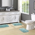 thumbnail image 2 of Garland Rug Traditional Washable Bath Rug Set, 3-Piece Set (17"x24" Bath Rug and Two 21"x34" Bath Rugs) Sea Foam, 2 of 7