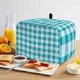 thumbnail image 2 of Toaster Cover 4 Slice, Turquoise Checkered Dustproof Bakeware Oven Protector with Top Hook, Farmhouse Buffalo Plaid Waterproof Small Kitchen Appliance Toasters Dust Cover, 12"x11"x8", 2 of 9