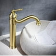 thumbnail image 3 of Grifo de baño mezclador de lavabo giratorio de 360°,Grifo de lavabo alto negro retro,Grifo mezclador de baño,Elevación de latón dorado, 3 of 5