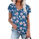 thumbnail image 1 of Fiudx Camisas para Mujer Camiseta Holgada con Cuello En V Estampada para Mujer, 1 of 4