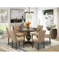 thumbnail image 2 of East West Furniture Irving 7-Piece Wooden Dining Set in Jacobean/Sable Brown, 2 of 2