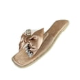 thumbnail image 2 of Sandalias de mujer con punta cuadrada y punta plana con lazo de diamantes de imitación de verano Wmkox8yii  shjk4197, 2 of 3