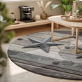thumbnail image 3 of Round Rugs 3Ft, Western Star Grey Round Area Rug Washable Indoor Throw Carpet, Farmhouse Vintage Wooden Striped Country Small Non Slip Circle Rug for Bedroom Living Room Home Decor Aesthetic, 3 of 8