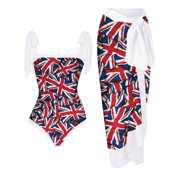 Gibobby Trajes de Baño Mujer Traje de baño de mujer con tapa Sporlike Cintura alta Dos piezas Push Up Tropical Monokini Traje de baño de moda(Rojo,G)