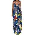 thumbnail image 2 of CEHVOM Robes d'Été pour Femmes Décontractées Boho Imprimées à Bretelles Anneau Plage Longue Robe Maxi avec Poches, 2 of 5