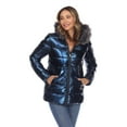 thumbnail image 1 of White Mark Women's Metallic Parka Hooded Jacket, 1 of 6