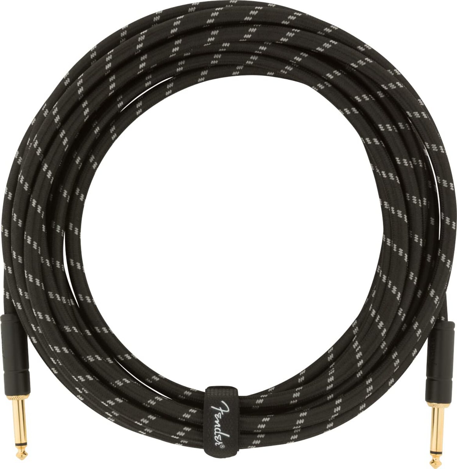 Fender Deluxe Series Straight to Straight Instrument Cable - Black Tweed - 18.6 ft.