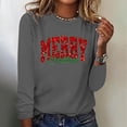 thumbnail image 2 of Christmas Sweatshirts for Women Plus Size Crew Neck Pullover Tops Casual Loose Cute Graphic Long Sleeve Shirt (Gray S), 2 of 4