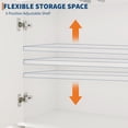 thumbnail image 4 of Wooden Compact Storage Cabinet, with Sliding Doors & Adjustable Shelves, Bathroom  Display Cabinets with 2 Doors,   for Small Spaces, Kitchen, Bedroom, Living Room, Office, 4 of 8