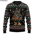 thumbnail image 4 of Lindos suéteres de punto navideños con diseño de perro salchicha, divertidos suéteres de regalo de Navidad y Halloween, tops para parejas, fiestas, unisex, casuales, 3, 4 of 5