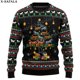 thumbnail image 4 of Lindos suéteres de punto navideños con diseño de perro salchicha, divertidos suéteres de regalo de Navidad y Halloween, tops para parejas, fiestas, unisex, casuales, 3, 4 of 5