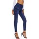 thumbnail image 4 of Pantalones vaqueros de cintura alta para mujer, ajustados, elásticos, ajustados, con control de barriga, pantalones vaqueros153-blue4, 4 of 5