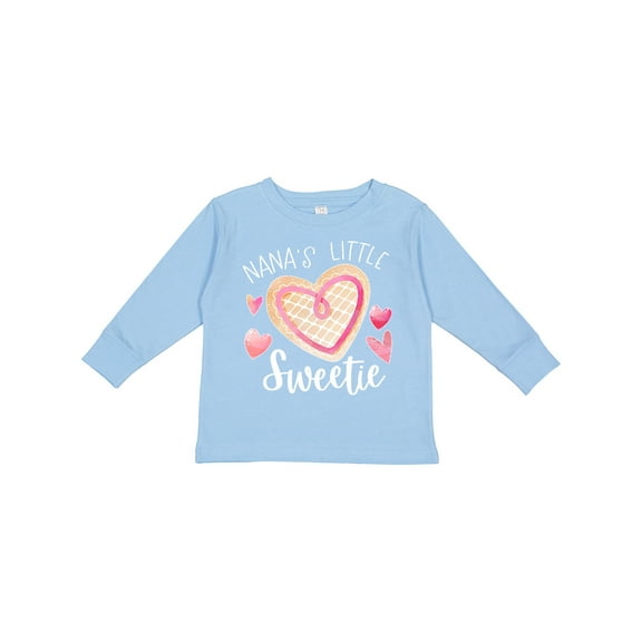 Inktastic Nana's Little Sweetie with Pink Heart Cookie Boys or Girls Long Sleeve Toddler T-Shirt