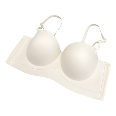 Bras for Women Wirefree Full-Coverage Bra Feature V-Neck Nursing Bra Style W-484 White S