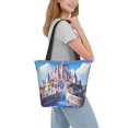 thumbnail image 2 of Fotbe Majestic Fantasy Castle Bolsa de Playa con Estampado, Bolsa de Hombro, Bolsa de Mano Espaciosa, Bolsa de Viaje Ligera, Bolsa de Compras Versátil, 2 of 6