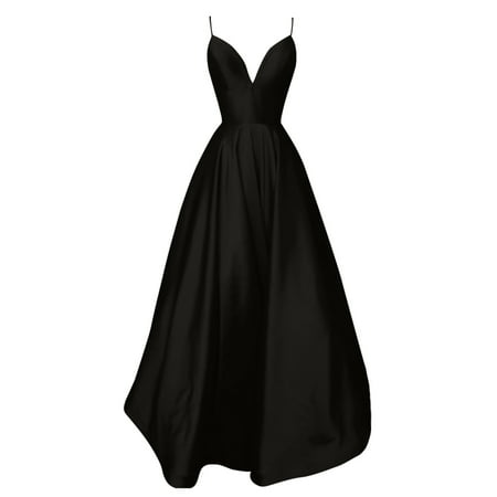 

jsaierl Prom Dress for Women Solid Color Sexy V-Neck Suspender Sleeveless Evening Dresses for women 2023