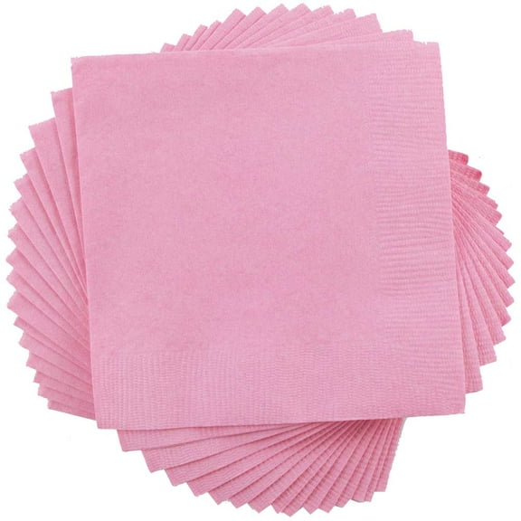 JAM Paper Bulk Small Beverage Napkins, 5x5, 480/Box, Baby Pink