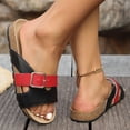 thumbnail image 3 of Mepaouo Cork Footbed Sandals for Women Open Toe Leather Slip on Slides Arch Support Walking Shoes, 3 of 8