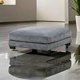 thumbnail image 6 of Rix 45 Inch Ottoman- Attached Seat Cushion in Gray Corduroy Fabric- Wood, 6 of 6