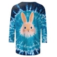 thumbnail image 5 of Cavosen Happy Easter Blouses for Women 3/4 Sleeve Summer Plus Size Bunny Tie Dye Print Pullover Tops Round Neck Holiday Shirts Vacation Festival T Shirts Loose Dressy 4XL, 5 of 5