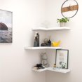 thumbnail image 7 of Floating Corner Shelves with Invisible Brackets Set of 3 Corner Shelves Wall Mounted for Home Bedroom Bathroom Kitchen Living Room Office- 16.6 x 11.5 Pure White, 7 of 7