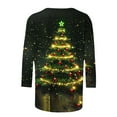 thumbnail image 4 of asdoklhq Plus Size Fall Tops Christmas Women's Fashion Tees Casual Crewneck 3/4 Sleeve Loose T Shirt Ladies Blouses Shirts Multicolor 4X, 4 of 4