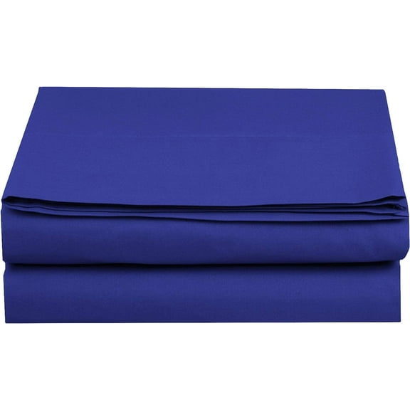 Elegant Comfort 1500 Premium Hotel Quality 1-Piece Flat Sheet, Softest Quality Microfiber - Twin Royal Blue