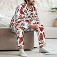 thumbnail image 5 of Mens Pajamas Set, red food Button Down Long Sleeve Loungewear Sleepwear Pjs sets for Men, 5 of 5
