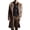 Brown, variant on Men's Coat Winter Long Coat Fluffy Thick Trench Coat for Men Lapel Parka Overcoat Warm Open Front Cardigan Outwear Black L
