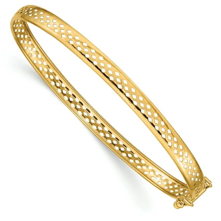 14k Yellow Gold 4.75mm Bangle Bracelet Flexible 