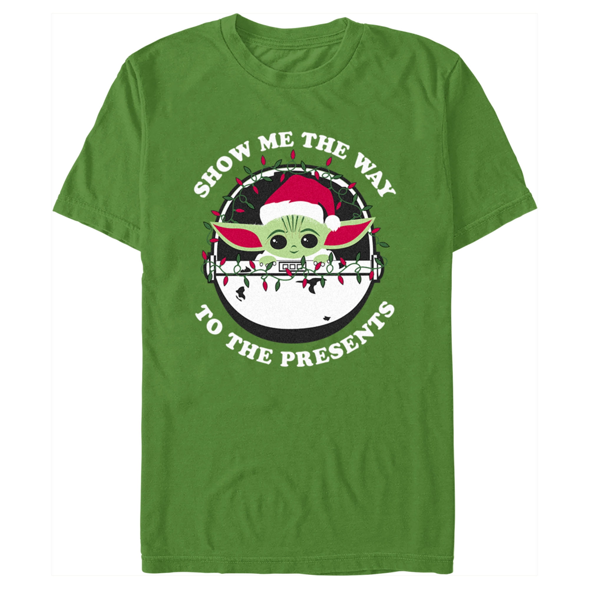 Silicon mere og mere Mere end noget andet Men's Star Wars: The Mandalorian Christmas Grogu Show Me the Way to the  Presents Graphic Tee Kelly Green X Large - Walmart.com
