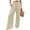 Beige, variant on Bxsruta Women Linen Palazzo Pants Summer Boho Wide Leg High Waist Casual Loungewear Pant Trousers with Pocket Loose Plain Casual Straight Pants Khaki S
