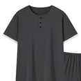 thumbnail image 5 of BLTIBY Mens 2 Pieces Outfits Short Sleeve Henley Shirts and Shorts Casual Sets with Pockets Black 3XL, 5 of 5