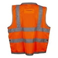 thumbnail image 2 of Cordova VS295XL Type R, Class II, Heavy Duty, Orange Mesh Surveyors Vest, Snap Closure, 2-Inch Silver Reflective Stripes, Gray Nylon Woven Trim, Large Rear Tablet/Plans Snap Pocket, X-Large, 2 of 2