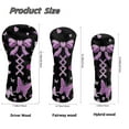 thumbnail image 7 of Yuyamidu Purple Bow Golf Club Cover for Hybrid Fairway Wood or Driver Golf Club, Butterfly PU Leather Golf Headcover Stylish Protection for Your Clubs for Women, 7 of 7