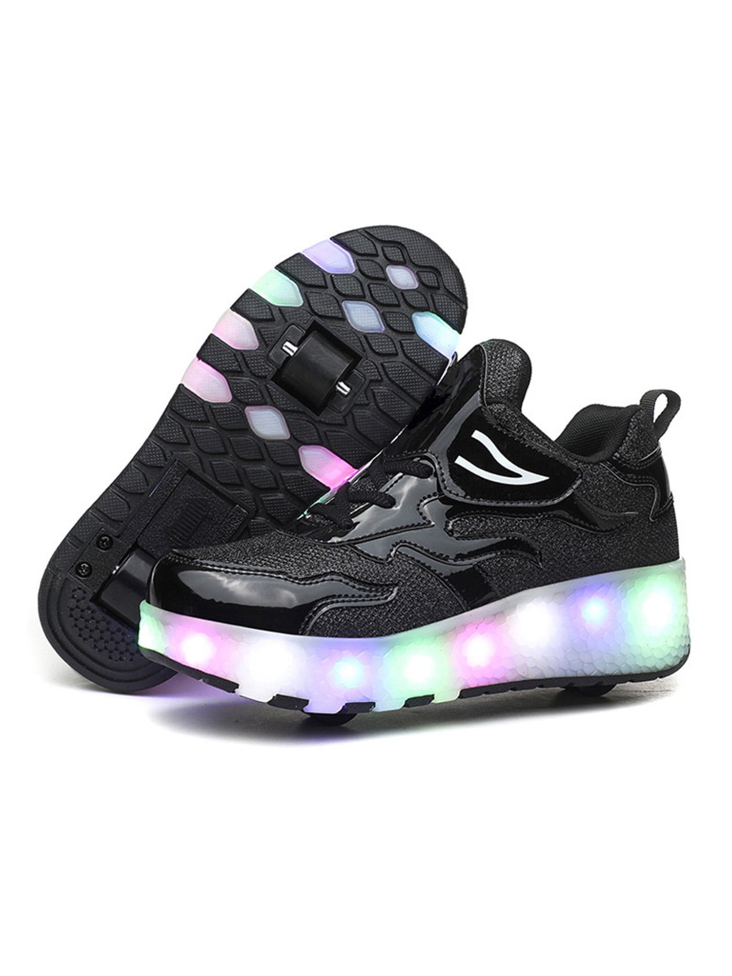 Fangasis Girls KickRoller Shoes LED Light Up Rollerskates Color Block