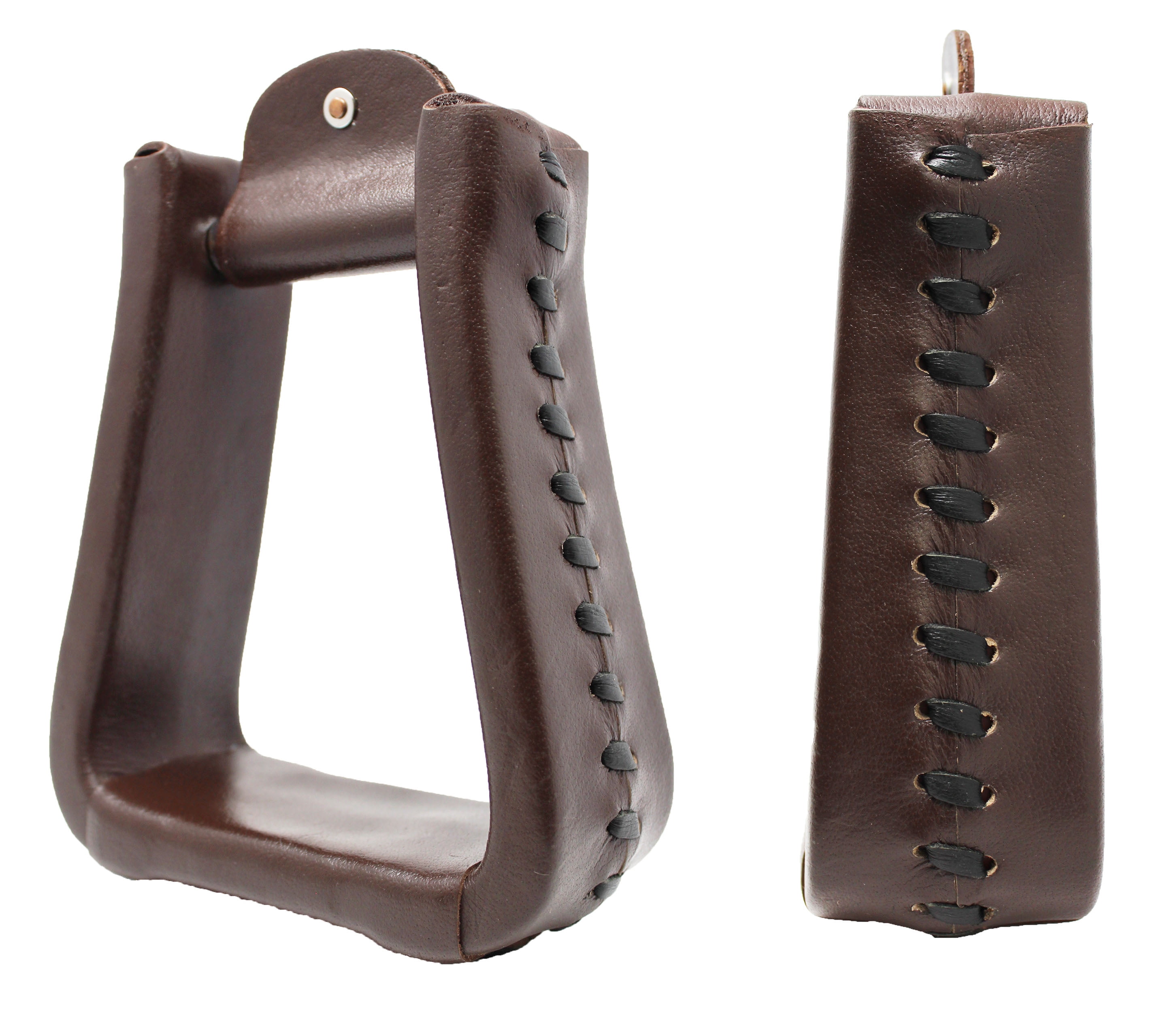 Horse Saddle Western Tack Trail Brown Leather Covered Bell Riding