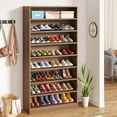 thumbnail image 4 of Tribesigns Tribesigns 9 Tier Shoe Cabinet, 40-45 Pairs Wood Freestanding Shoe Storage Cabinet, 70.9" Tall Open Storage Shoe Cabinet for Entryway, Brown, 4 of 6